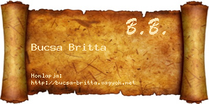 Bucsa Britta névjegykártya